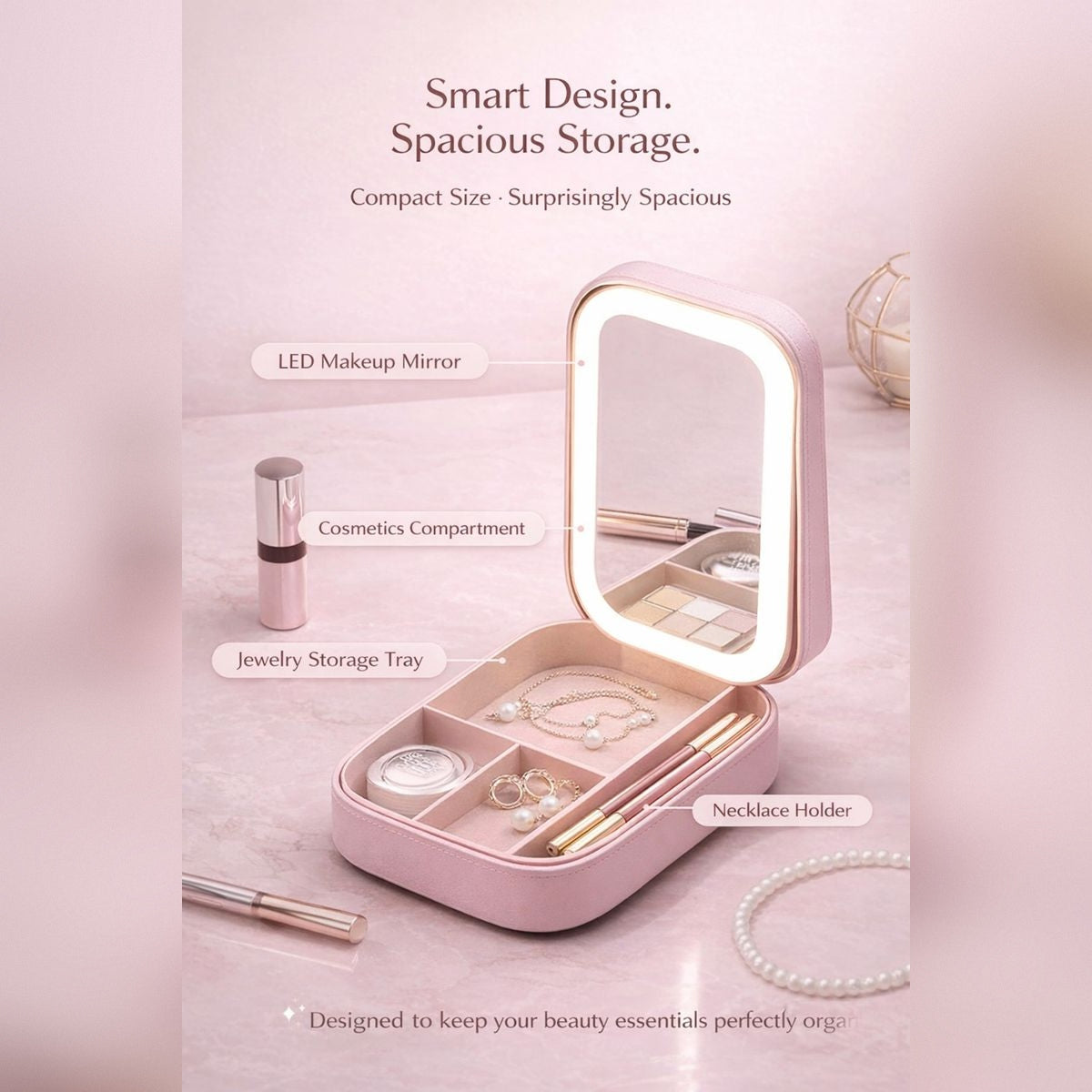 Vanity Box with LED Mirror